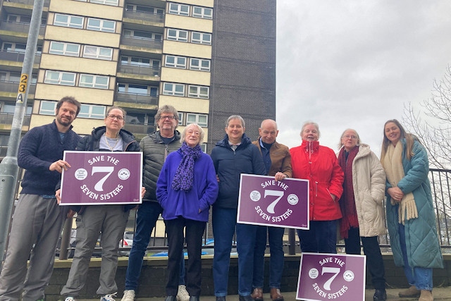 Save the Seven Sisters campaign group pictured at College Bank