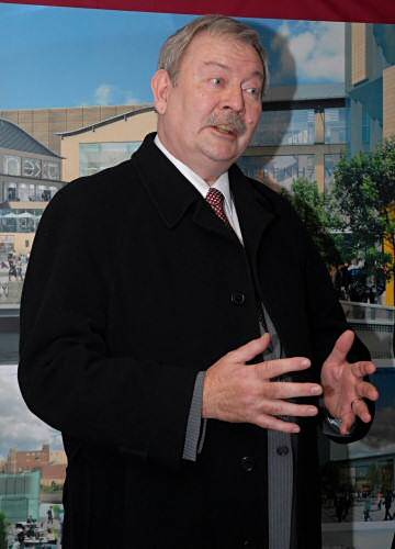 Council Leader Alan Taylor at the exhibition launch at 30 Yorkshire Street