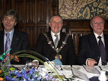 Robert Clegg, Mayor Ashley Dearnley & Jim Dobbin MP