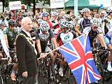 The Mayor, Councillor Peter Evans starts the Rochdale Grand Prix