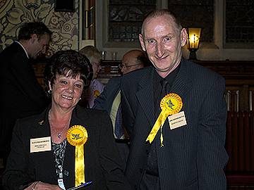 Liberal Democrat's Cllr. Jean Ashworth and Cllr. Denis Whittle who retained his seat in Milnrow & Newhey