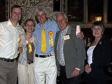 Liberal Democrat's Wera and William Hobhouse, who retained their seats in Norden and Bamford, and supporters