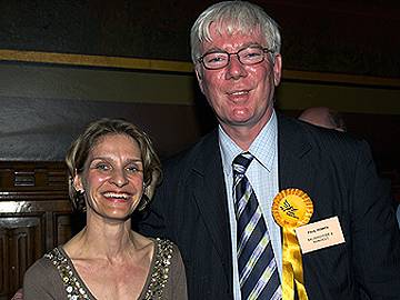 Liberal Democrat, Cllr. Wera Hobhouse, who retained her seat in Norden, with Cllr. Paul Rowen MP