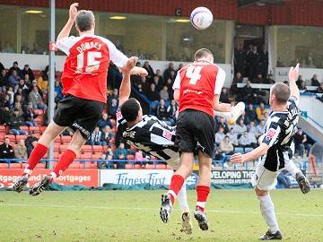 Spectacular: Rene Howe goes for an over-head kick