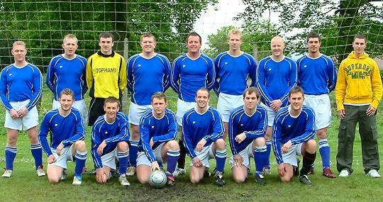 Runners-up in the British Millerain Challenge Cup, Tophams Tavern, before the match