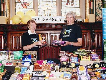 Fairtrade stand  wth secretary Jan Hicks and  Chair Monica Fowler