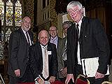 John Kay (Rochdale Online), Roger Ellis (Council CEO) & Paul Rowen MP with Cllrs Swift and Shariff in the background