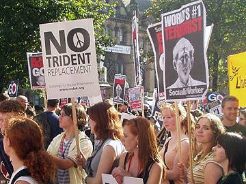 protesters who gathered in Manchester