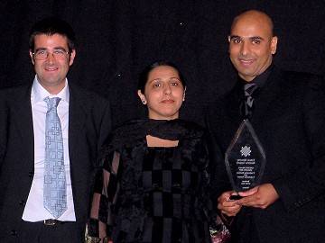 Business of the Year - Sunshine Snacks
Shahid Ahmed and Tara Iqbal collecting the award