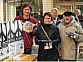 Sam O’Brien, Patricia Gilligan, George Arbenstern and Mai Chatham preparing to leaflet