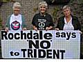 Mai Chatham with Rae Street and Pat Sanchez preparing to travel to Faslane in June 2007