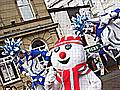 Father Christmas and his real live reindeer in Rochdale