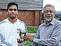 Man-of-the-match Tahseen with Councillor Sharif