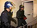 Police break down door on drugs raid