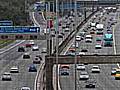 congestion on M62 motorway at Heywood