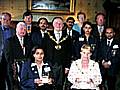 Members of Rotary District 1280, with Exchange participants, Deputy Mayor Jean Hornby and Mayor of Rochdale Ashley Dearnley