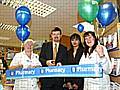 Dr Simon Rhodes, assisted by pharmacy manager Saleem Akhtar and staff members