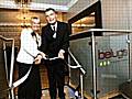 The then Mayor of Rochdale, Jean Hornby officially opens the Beluga Restaurant at the Broadfield Hotel, assisted by Andrew Kusytsch, owner of the hotel