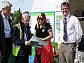 Council staff Phil Tomlin with Councillor William Hobhouse, left, and Councillor Andrew Abbott talking to resident, Gail Christian