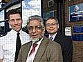 John Taylor of Rochdale Development Agency, Inspector Gary Hall and Councillor Mohammad Sharif, Cabinet member for Regeneration at the former magistrates court