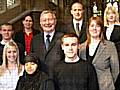 The council's newest recruits with Council Leader Alan Taylor and Carol Albison, Programme Co-ordinator