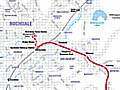 Map of the Metrolink route in Rochdale