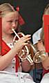 Rebecca Howard playing her cornet at Queens Park concert.