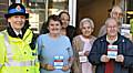 Local residents of Thistleyfields show their support for the ‘No Cold Calling’ zone set up in their neighbourhood, with Police Community Support Officer, Angela Smith and Councillor Christine Akram (back left).