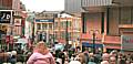 Crowds head down Yorkshire Street after the street and nearby shops were evacuated this morning.