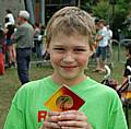 Randy Roby shows off his winners medal at the Arco event in Italy