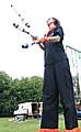 Skylight's Simon Hills does some club juggling on stilts