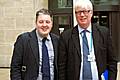 Councillor Dale Mulgrew and Paul Rowen MP  outside the Department of Health