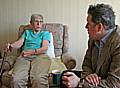 RE-ABLED: Councillor Dale Mulgrew calls in for a cup of tea with Mrs Allen, the first service user to complete the six-week reablement programme.