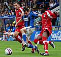 Brian Barry Murphy (left) in action against Rochdale for Bury