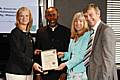 Alyson Hall, Head of Human Resources (GMFRS), Prof Gus John, Anita Wainwright, Director of Human Resources (GMFRS), Barry Dixon, County Fire Officer (GMFRS)
