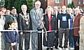 Rochdale MP Paul Rowen cuts the ribbon to officially open the new-look Oakenrod Bridge alongside Mayor Robin Parker, members of Eileen Sinclair's family, and Sparth residents. 