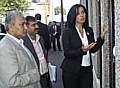 Housing Minister Caroline Flint on the campaign trail with local councillors.