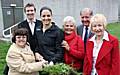 Councillor Susan Emmott, Bobby Cross, Keri-Anne Payne, Susan Coates, Craig McAteer and Margaret Schofield cut the first sod at the Heywood Sports, Culture and Leisure Village.
