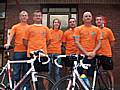 Gearing up for the Lancashire Loop Cycle Challenge (from left to right) Andrew Marsh, Barry Johnson, Marcia Daubney, Anthony Busittl, Dave Wright and David Howarth.