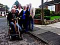 Local residents James Robinson, Eileen Umney, Joan Hayes, Betty Lightfoot and Jack Lightfoot meet Councillor Wera Hobhouse to campaign for street improvements.