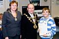 RCT Young Runaway project launch - Mayor Keith Swift presents a certificate to Karl Stott