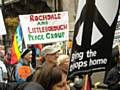 Members of the Peace Group during the march from Hyde Park to Trafalgar Square on Saturday 24 October 2009.

