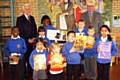 Mr John Lawson Wild from the institute of Chartered accountants and Paul Rowen MP with Saint John’s pupils