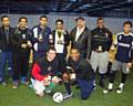 Bradford Allstars with the Golden Cup presented by Tahir Mahmood, president of the Golden Mosque