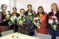 Parents with their floral displays