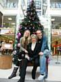 Waiting for Santa in Middleton Shopping Centre, Sleeping Beauty’s ‘Wicked Queen’ Nikki Kelly with ‘Princess Aurora’ Rachel Cole and ‘Muddles’ Fabian Hartwell.