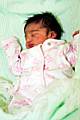 Aairah Suleman was the first born baby at Rochdale Infirmary this year; she will be one of 34 taken care of by a Rochdale midwife this year.