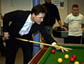 Nick Clegg plays pool at Rochdale Connections Trust