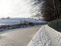 The frozen, snow covered Rochdale Canal