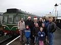 Councillor Keith Whitmore, Chairman of GMITA, and Heywood North Councillor Peter Rush, who is a member of the East Lancashire Railway Trust, with the special guests who joined them for a trip on the East Lancashire Railway's Santa Special on Saturday.